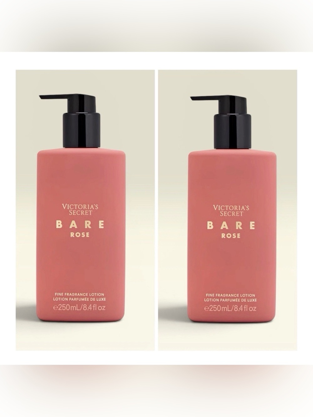 Victoria's Secret BARE ROSE Fine Fragrance Lotion ~ 8.4 fl.oz. ( Lot of 2 )